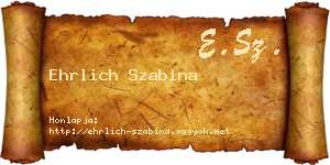 Ehrlich Szabina névjegykártya